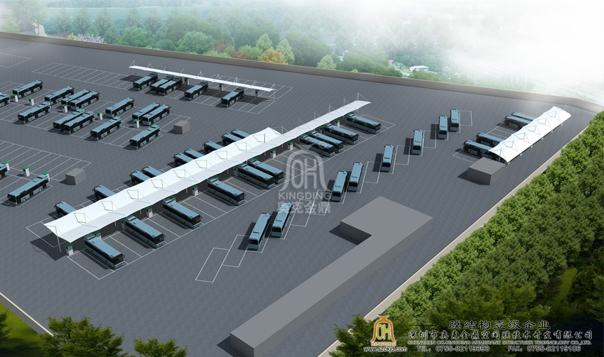 深圳市前海四、五站場公交總站充電樁膜結構加蓋改造項目